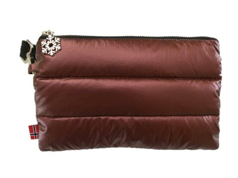 Thermopoc clutch veske i dun, Burgunder