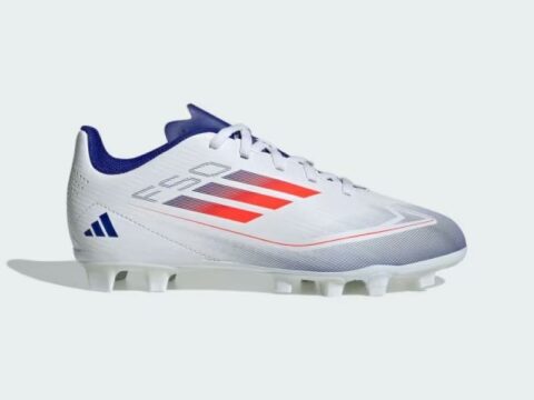 Adidas F50 Club fotballsko junior Fxg, hvit/ rød/ blå