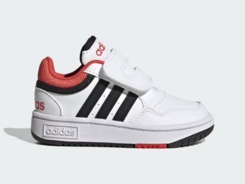 Adidas Hoops 3.0 Cf sko barn, hvit/sort/rød