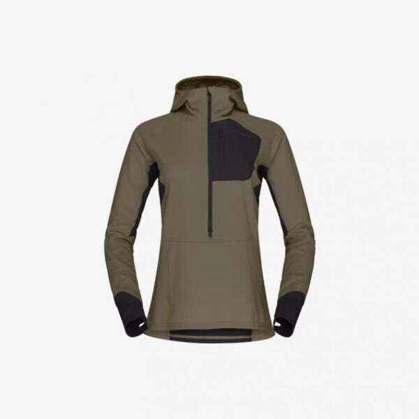 Norrøna Norrøna Senja warm1 Hood W fleecegenser, olive night Alvdal-Tynset Sport, Tynset 1